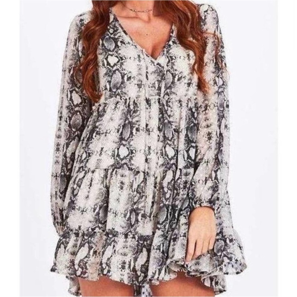 Altar’d State Snakeskin Baby Doll Dress